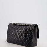 Chanel Medium Black Classic Double Flap Bag in Caviar Leather with Silver Hardware