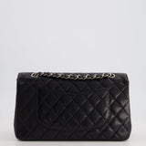 Chanel Medium Black Classic Double Flap Bag in Caviar Leather with Silver Hardware