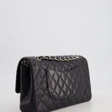 Chanel Medium Black Classic Double Flap Bag in Caviar Leather with Silver Hardware