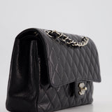 Chanel Medium Black Classic Double Flap Bag in Caviar Leather with Silver Hardware