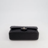 Chanel Medium Black Classic Double Flap Bag in Caviar Leather with Silver Hardware