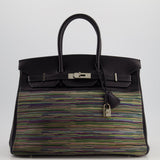 Hermès Birkin 35cm Bag in Blue Indigo Vibrato Togo Leather with Palladium Hardware