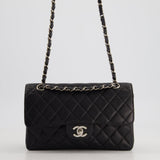 Chanel Vintage Black Small Classic Double Flap Bag in Caviar Leather with Silver Hardware RRP