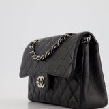 Chanel Vintage Black Small Classic Double Flap Bag in Caviar Leather with Silver Hardware RRP