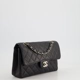 Chanel Vintage Black Small Classic Double Flap Bag in Caviar Leather with Silver Hardware RRP