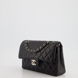 Chanel Vintage Black Small Classic Double Flap Bag in Caviar Leather with Silver Hardware RRP