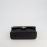 Chanel Vintage Black Small Classic Double Flap Bag in Caviar Leather with Silver Hardware RRP