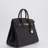 Hermès Birkin 25cm Retourne Bag in Noir Togo Leather with Rose Gold Hardware