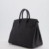 Hermès Birkin 25cm Retourne Bag in Noir Togo Leather with Rose Gold Hardware