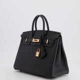 Hermès Birkin 25cm Retourne Bag in Noir Togo Leather with Rose Gold Hardware