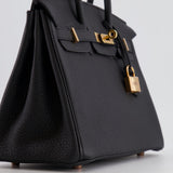 Hermès Birkin 25cm Retourne Bag in Noir Togo Leather with Rose Gold Hardware