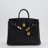 Hermès Birkin 25cm Retourne Bag in Noir Togo Leather with Rose Gold Hardware