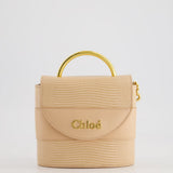 Chloé Dusty Pink Abbey Lock Leather Shoulder Bag with Gold Hardware