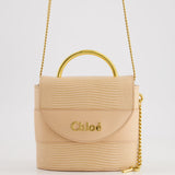 Chloé Dusty Pink Abbey Lock Leather Shoulder Bag with Gold Hardware