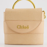 Chloé Dusty Pink Abbey Lock Leather Shoulder Bag with Gold Hardware