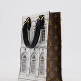 Louis Vuitton Fornasetti Petit Sac Plat Small Rectangle Crossbody Bag with Brown Monogram Canvas and Gold Hardware