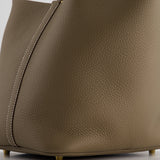 Hermès Picotin Bag 22cm in Etoupe Clemence Leather with Gold Hardware