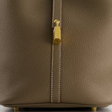 Hermès Picotin Bag 22cm in Etoupe Clemence Leather with Gold Hardware