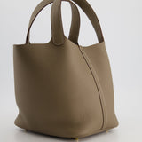 Hermès Picotin Bag 22cm in Etoupe Clemence Leather with Gold Hardware