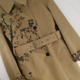 Christian Dior Beige AW22 Trench Coat with Dior Oblique Lining and Cuff Details with Garden Print Details FR 34 (UK 6)