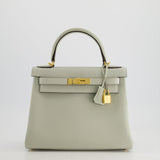 Hermès Kelly 28cm Bag Retourne in Gris Neve Clemence Leather with Gold Hardware