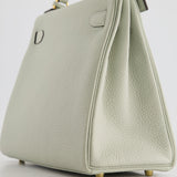 Hermès Kelly 28cm Bag Retourne in Gris Neve Clemence Leather with Gold Hardware