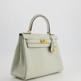 Hermès Kelly 28cm Bag Retourne in Gris Neve Clemence Leather with Gold Hardware