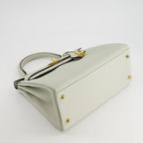 Hermès Kelly 28cm Bag Retourne in Gris Neve Clemence Leather with Gold Hardware