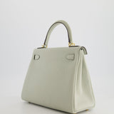 Hermès Kelly 28cm Bag Retourne in Gris Neve Clemence Leather with Gold Hardware