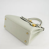 Hermès Kelly 28cm Bag Retourne in Gris Neve Clemence Leather with Gold Hardware