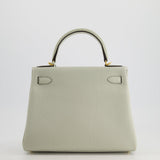 Hermès Kelly 28cm Bag Retourne in Gris Neve Clemence Leather with Gold Hardware