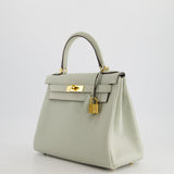 Hermès Kelly 28cm Bag Retourne in Gris Neve Clemence Leather with Gold Hardware