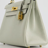 Hermès Kelly 28cm Bag Retourne in Gris Neve Clemence Leather with Gold Hardware