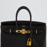 Hermès Birkin 25 Retourne in Black Togo Leather with Rose Gold Hardware