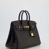 Hermès Birkin 25 Retourne in Black Togo Leather with Rose Gold Hardware