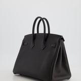 Hermès Birkin 25 Retourne in Black Togo Leather with Rose Gold Hardware