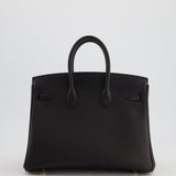 Hermès Birkin 25 Retourne in Black Togo Leather with Rose Gold Hardware