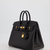 Hermès Birkin 25 Retourne in Black Togo Leather with Rose Gold Hardware