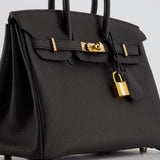 Hermès Birkin 25 Retourne in Black Togo Leather with Rose Gold Hardware