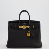 Hermès Birkin 25 Retourne in Black Togo Leather with Rose Gold Hardware