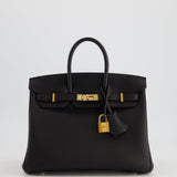 Hermès Birkin 25 Retourne in Black Togo Leather with Rose Gold Hardware