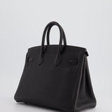 Hermès Birkin 25cm Retourne Bag in Noir Togo Leather with Palladium Hardware