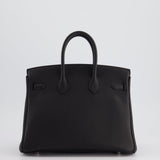 Hermès Birkin 25cm Retourne Bag in Noir Togo Leather with Palladium Hardware