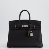 Hermès Birkin 25cm Retourne Bag in Noir Togo Leather with Palladium Hardware