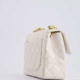 Chanel Vintage White Mini Square Bag in Lambskin Leather with 24K Gold Hardware