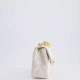 Chanel Vintage White Mini Square Bag in Lambskin Leather with 24K Gold Hardware