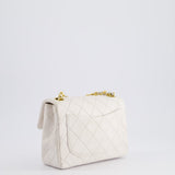 Chanel Vintage White Mini Square Bag in Lambskin Leather with 24K Gold Hardware