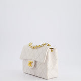 Chanel Vintage White Mini Square Bag in Lambskin Leather with 24K Gold Hardware