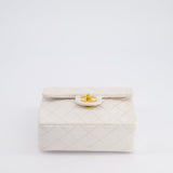 Chanel Vintage White Mini Square Bag in Lambskin Leather with 24K Gold Hardware