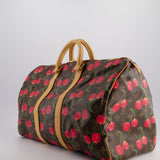 Louis Vuitton x Murakami Vintage Cherry Brown Monogram Keepall 45 with Gold Hardware